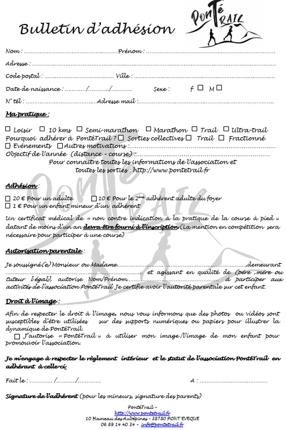Bulletion d'Adhsion 2022