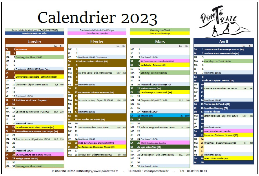 Calendrier 2022